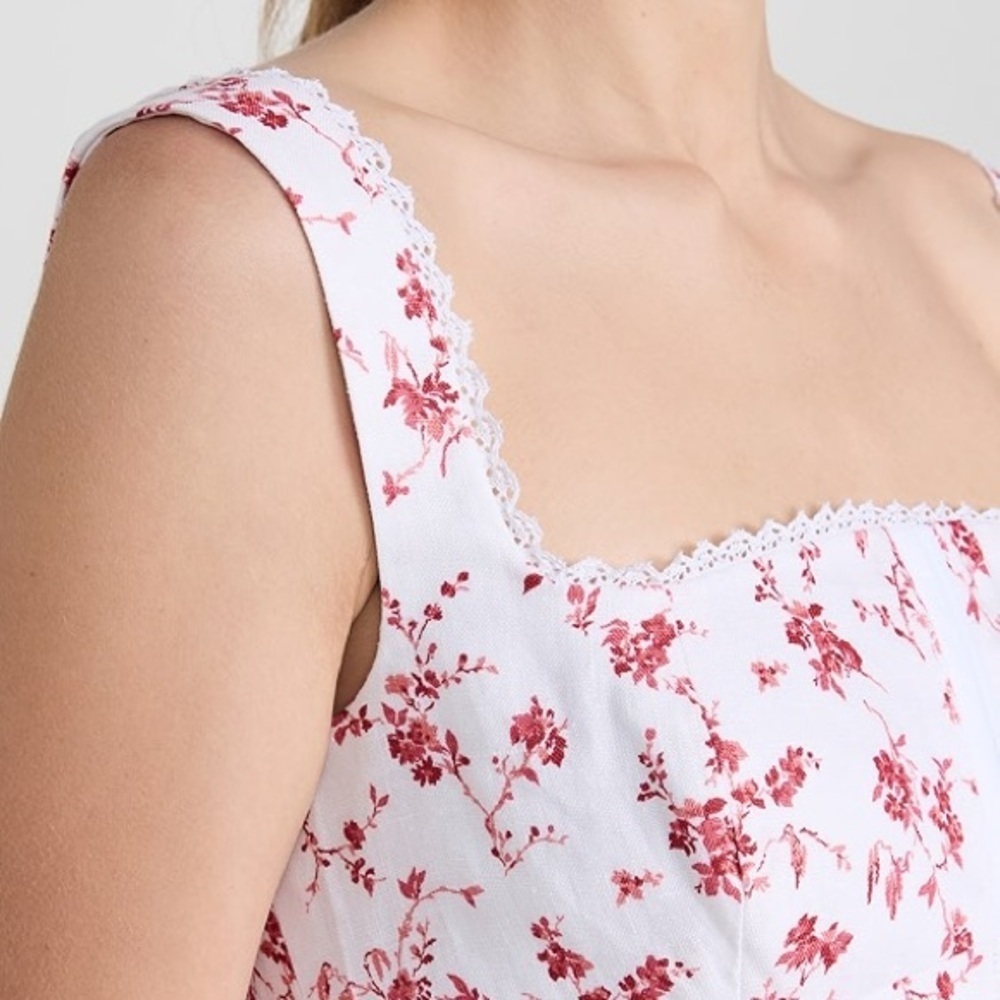 Reformation Blogger Fave Sheri Floral Linen Mini Dress in Rosalie Size 10 - Picture 4 of 6